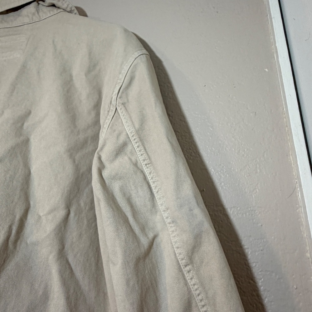 Old Navy Workwear Zip Shacket Wish Bone Beige - Picture 7 of 14